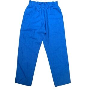 Ann Taylor Blue Textured Lyocell Pull On High Waisted Paperbag Pants Size Small